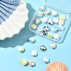 26 шт. 6-х цветные фарфоровые бусины ручной работы в форме ракушек PORC-FS0001-35