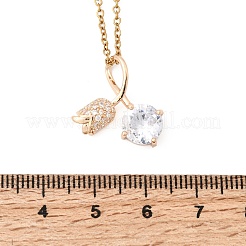 Kirschanhänger aus Messing mit klaren Zirkonia-Steinen im Pavé-Stil&nbsp;NJEW-H092-07G