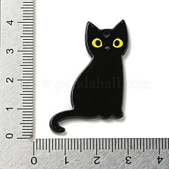 Halloween schwarze Katze Acryl Anhänger&nbsp;X-MACR-U005-01A