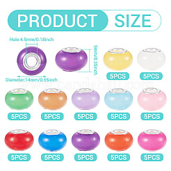 60 шт. двухцветные светящиеся акриловые европейские бусины LACR-TA0001-06