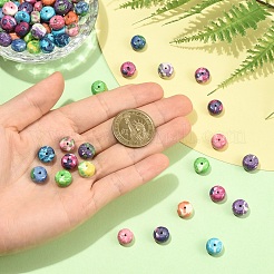 70 шт. 7-цветные окрашенные синтетические бусины из речного камня&nbsp;G-YW0002-99