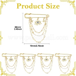 5 spilla di sicurezza con ciondolo a forma di occhio di strass e stella in lega&nbsp;JEWB-CJ0003-44