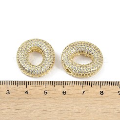 真鍮マイクロパヴェクリアキュービックジルコニアペンダント  カドミウムフリー＆ニッケルフリー＆鉛フリー  アルファベットのO  22.5x22x7mm  穴：4x2mm&nbsp;KK-Z041-01G-O