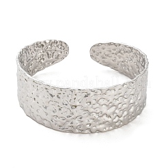 Не тускнеющие текстурированные плоские браслеты-манжеты из нержавеющей стали 304&nbsp;LS-BJEW-G694-04P