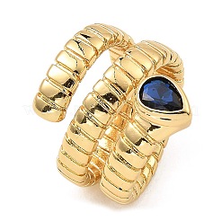 Кольца-капельки с кубическим цирконием RJEW-G294-01G