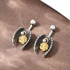 Кольца для живота с изогнутой штангой из нержавеющей стали 316&nbsp;AJEW-C044-01