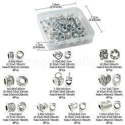 60шт 10 стиля европейские бусины из сплава в тибетском стиле MPDL-FS0001-02A