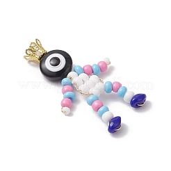 Подвески из стеклянных бусинок с краской для выпечки&nbsp;PALLOY-MZ00653-05