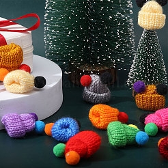 52 шт. двухцветная полиэстеровая кукольная шапочка ручной работы AJEW-CA0004-44