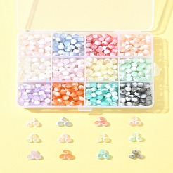 840 шт. 12-х цветные матовые стеклянные бусины с эффектом кракле GLAA-FS0002-17