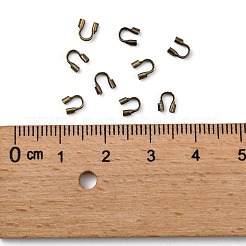 真鍮製U字カン  カドミウムフリー＆鉛フリー  アンティークブロンズ  4.5x4x1mm  穴：0.5mm&nbsp;X-KK-R030-AB