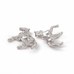 真鍮チャーム  カドミウムフリー＆ニッケルフリー＆鉛フリー  馬のチャーム  プラチナメッキ  16x19x5mm  穴：1.5mm&nbsp;X-KK-K271-21P