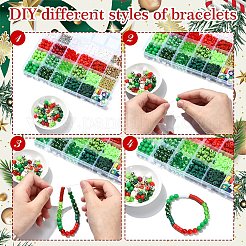 Рождественская тематика наборы для изготовления браслетов из акриловых бусин своими руками&nbsp;DIY-YW0010-91
