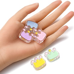 10шт 5 цвета прозрачные акриловые бусины&nbsp;ACRC-YW0001-01