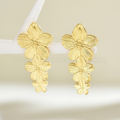 Серьги-гвоздики с подвесками в виде цветка из нержавеющей стали 201&nbsp;PT2321