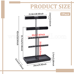 4-уровневые деревянные и бархатные подставки для украшений&nbsp;ODIS-WH0106-20EB