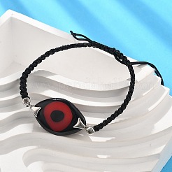 Braccialetti acrilici con maglie anti-malocchio&nbsp;BJEW-U027-01P