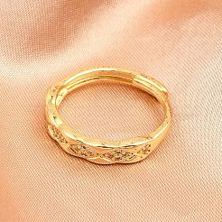 Манжеты из латуни с микро паве кубический цирконий для женщин RJEW-Z113-36G