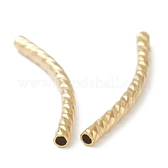 真鍮製チューブビーズ  長持ちメッキ  カーブビーズ  チューブ  24KGP本金メッキ  25x2mm  穴：1.2mm&nbsp;KK-Y003-86E-G