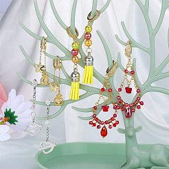 10шт латунные серьги-кольца с микро-паве из прозрачного кубического циркония ZIRC-SZ0005-15