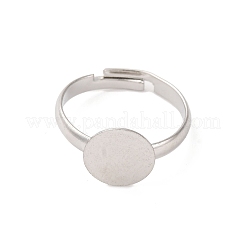 Fornituras de base de anillo de almohadilla de latón ajustable&nbsp;X-KK-K110-01P-NR