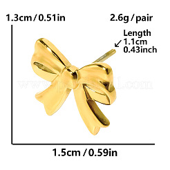 Серьги-гвоздики с бантом из нержавеющей стали 304&nbsp;XT2790-2