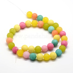 Chapelets de perles en jade naturel mat malaisie&nbsp;G-E310-10mm-01
