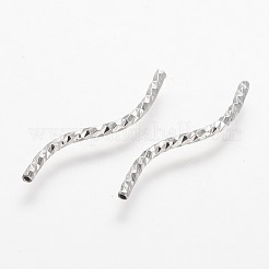 メッキ真鍮チューブビーズラック  長持ちメッキ  プラチナ  24x1.5mm  穴：0.5mm&nbsp;KK-A142-001P
