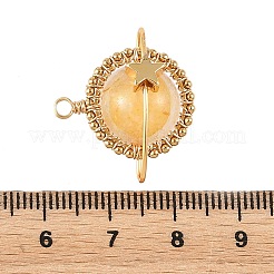 Pendentifs en quartz hématoïde jaune naturel enroulés de fil de cuivre&nbsp;PALLOY-TA00426-03