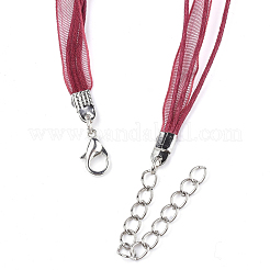 Collar de cordón encerado y cinta de organza.&nbsp;NCOR-T002-163