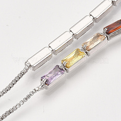 Verstellbare Messing Zirkonia Slider Armbänder&nbsp;BJEW-S142-01B-P