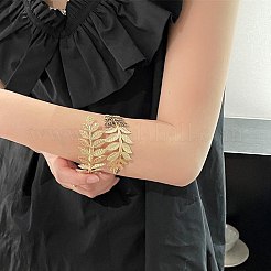 1шт. браслеты-манжеты из сплава листьев для женщин&nbsp;AJEW-CY0001-33G