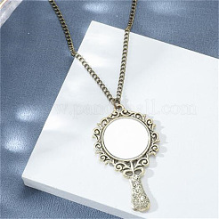 Женские подвески-колье в тибетском стиле из цинкового сплава со стеклянным зеркалом&nbsp;FS-WGE2CBD-01