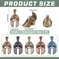 5 шт. 5-х цветные латунные бусины для шлема FIND-ME0002-49