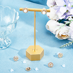 6 шт. серьги-гвоздики из латуни с микропаве из кубического циркония KK-BBC0008-69B