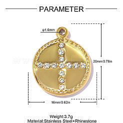 Pendentifs en acier inoxydable 304 et strass&nbsp;STAS-OY017-72G