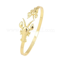 Браслеты-манжеты из латуни с морскими организмами для женщин BJEW-D368-03G-G