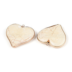 Подвески в форме сердца из синтетического говлита&nbsp;TURQ-T004-30B