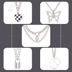 18 шт. набор из 18-х цепочек из сплава с панцирным плетением&nbsp;NJEW-AN0001-43