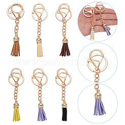 12шт 6 цвета искусственной замши кисточки брелок-подвеска&nbsp;KEYC-WR0001-30G