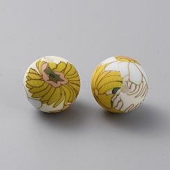 Круглые с цветочными экологически чистыми силиконовыми бусинами пищевого качества&nbsp;SIL-WH0006-21E