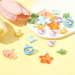 24 шт. 7 подвески из смолы в виде морских организмов RESI-FS0002-05