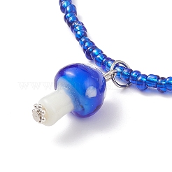 Женские ожерелья с подвесками в виде грибов ручной работы лэмпворк&nbsp;NJEW-JN03982