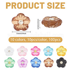 100 шт. двухцветные пластиковые пуговицы с тремя отверстиями&nbsp;BUTT-CA0001-65