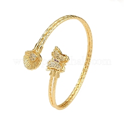 Браслеты из латуни с прозрачным кубическим цирконием в микропаве BJEW-C112-03G