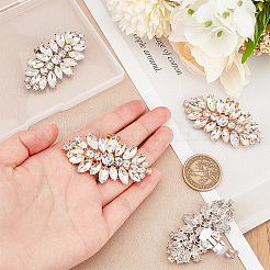 4 шт. 2-цветное украшение для обуви из сплава со стразами&nbsp;AJEW-PH0004-48