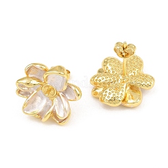 Fornituras de aretes de latón esmaltado&nbsp;KK-CBA58F9-01G-01