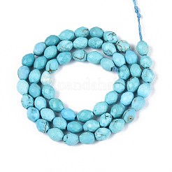Нити бусин натурального крашеного синего цвета бирюзы G-T142-80