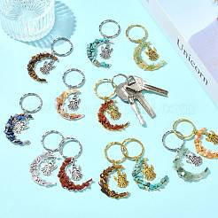 7 шт. брелок из натуральных и синтетических драгоценных камней&nbsp;KEYC-FS00044-02