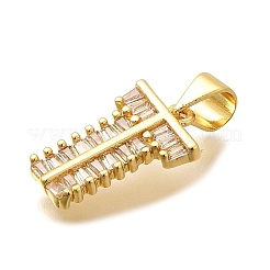 Porte micro ouvrent pendentifs zircone cubique en laiton de placage&nbsp;KK-L226-100G-T
